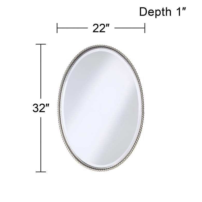 Image 4 Uttermost Sherise Brushed Nickel 22" x 32" Oval Wall Mirror more views