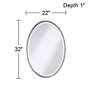 Uttermost Sherise Brushed Nickel 22" x 32" Oval Wall Mirror