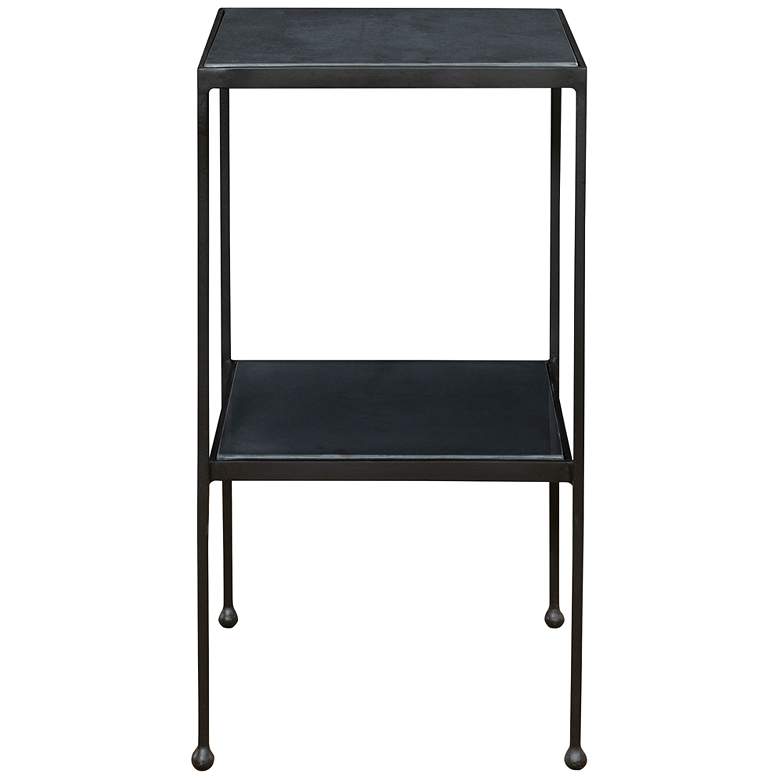 Image 1 Uttermost Sherwood 13" Wide Black Double-Shelf Accent Table