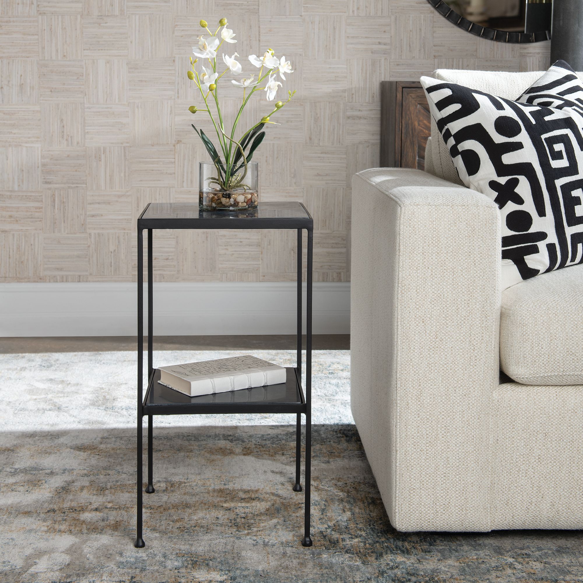 Image 4 Uttermost Sherwood 13" Wide Black Double-Shelf Accent Table more views