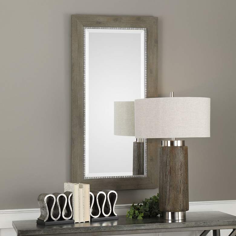 Image 1 Uttermost Sheyenne Rustic Wood 24" x 48" Wall Mirror