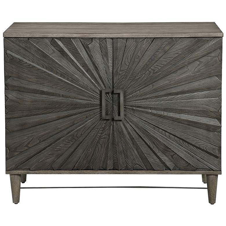 Image 1 Uttermost Shield 40" Wide Gray Oak 2-Door Accent Cabinet