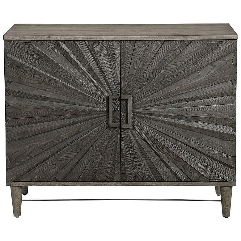 Image 1 Uttermost Shield 40 inch Wide Gray Oak 2-Door Accent Cabinet