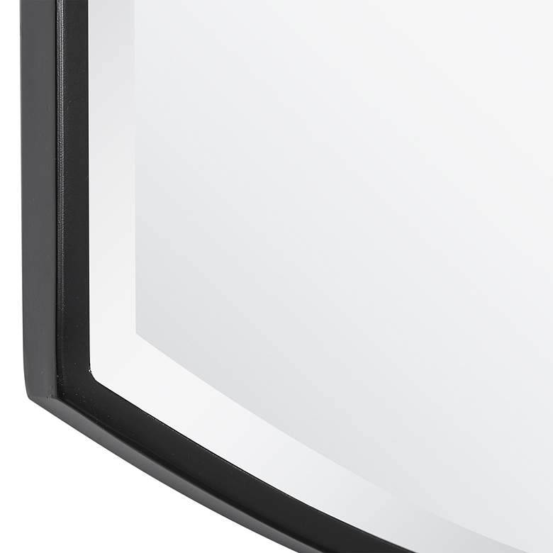 Image 3 Uttermost Shield Satin Black 24" x 38" Wall Mirror more views