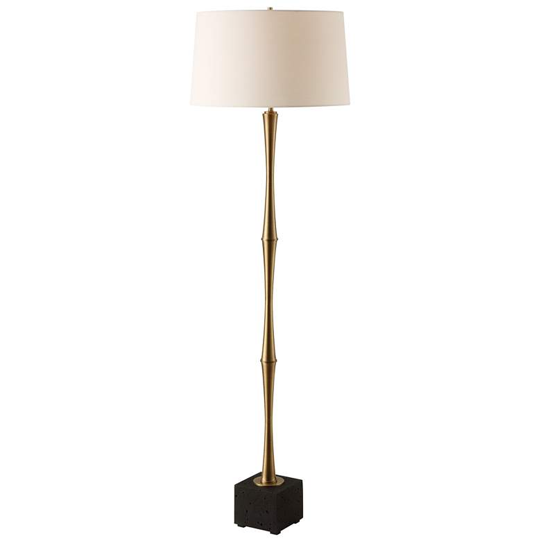 Image 1 Uttermost Shino 66" Plated Brass Metal Floor Lamp