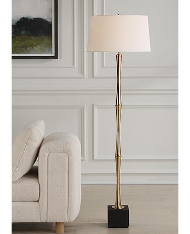 Uttermost Shino Plated Antique Brass Floor Lamp