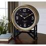 3_Uttermost Shyam Vintage Brass 16" High Table Clock more views