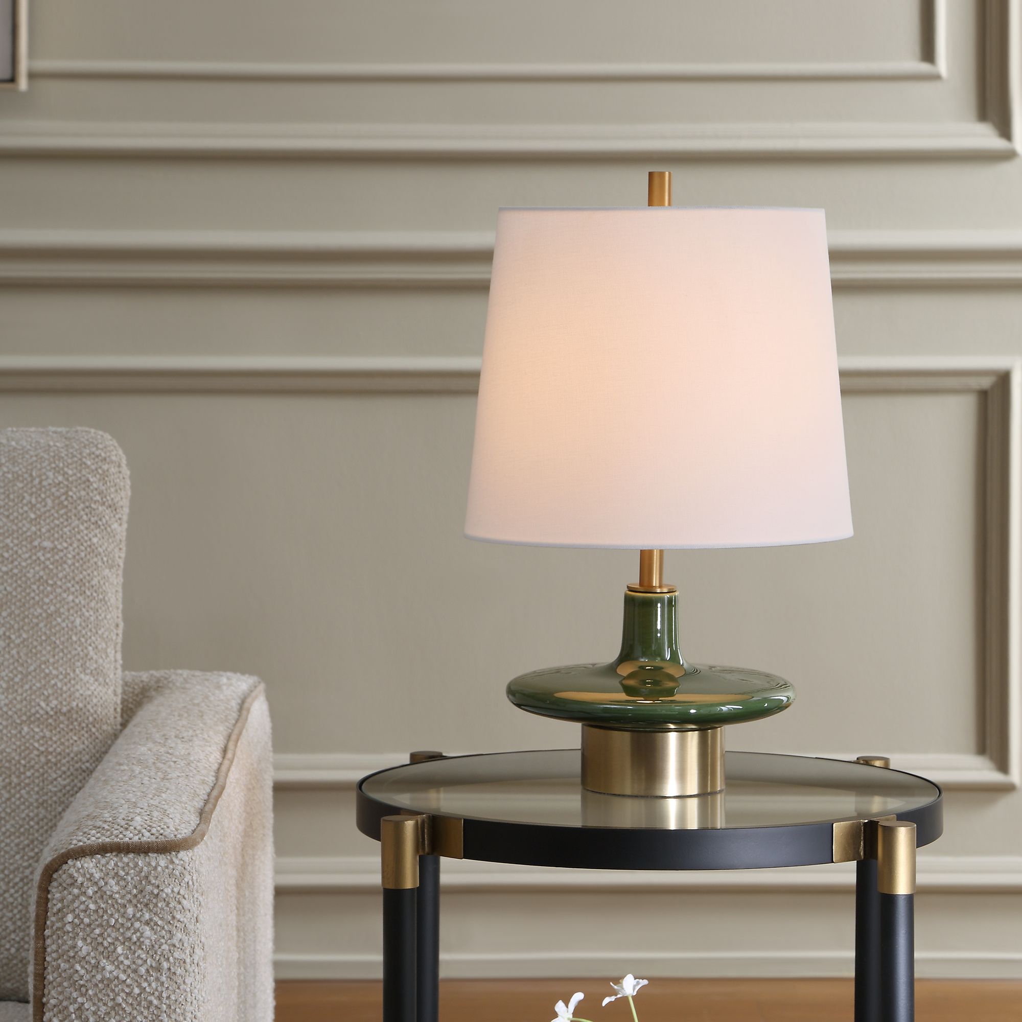 Image 3 Uttermost Sieler 19" Green Ceramic Table Lamp more views