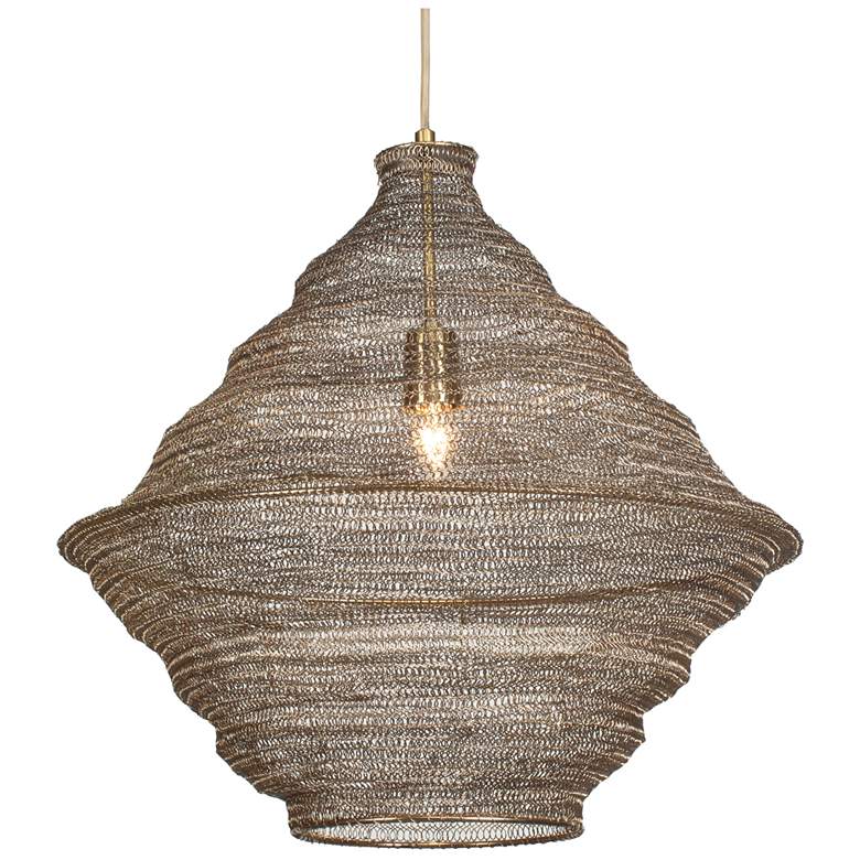 Image 2 Uttermost Sigh 20" Wide 1 Lt Antique Brass Metal Pendant