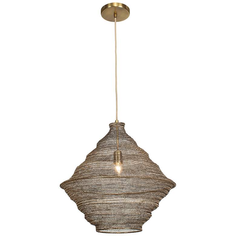 Image 3 Uttermost Sigh 20" Wide 1 Lt Antique Brass Metal Pendant more views