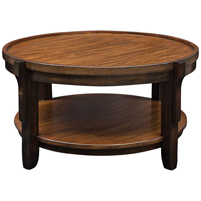 Image 1 Uttermost Sigmon Black and Warm Honey Wood Coffee Table
