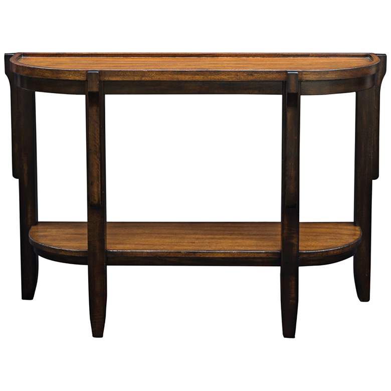 Image 1 Uttermost Sigmon Black and Warm Honey Wood Console Table