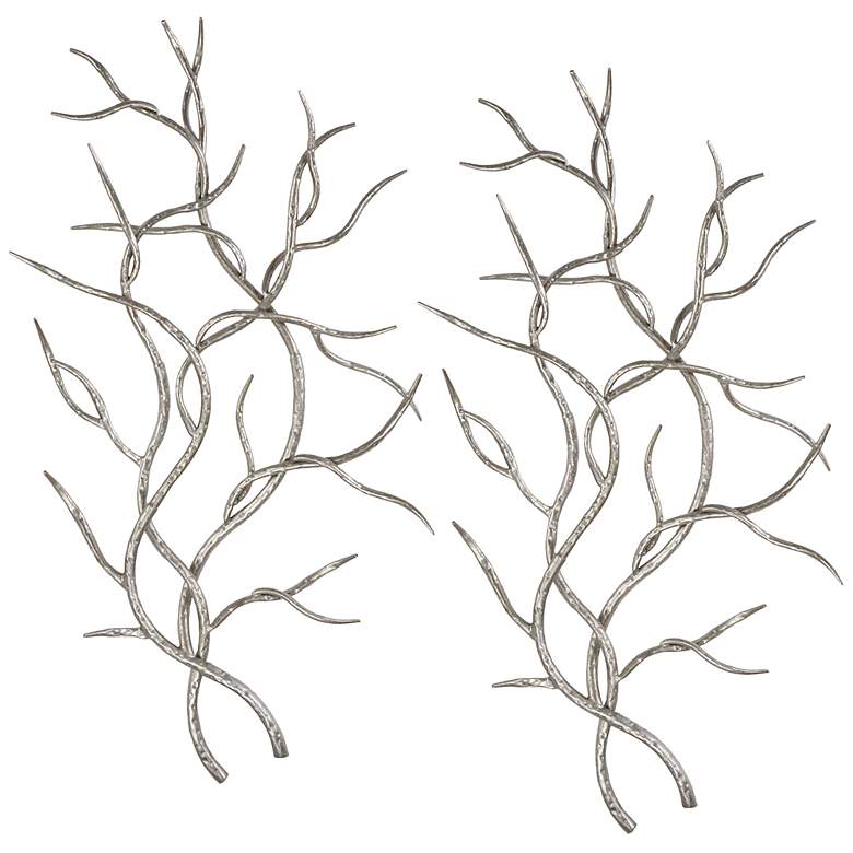 Image 2 Uttermost Silver Branches 36 3/4"H Metal Wall Art Set of 2