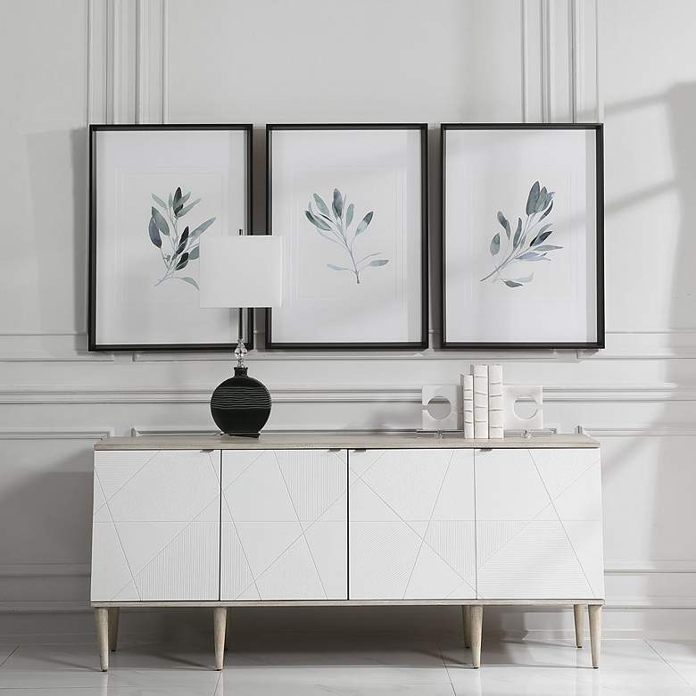 Image 3 Uttermost Simple Sage 36 1/2"H 3-Piece Framed Wall Art Set more views