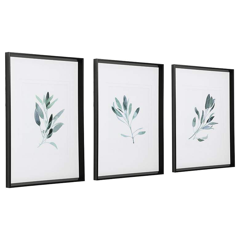 Image 4 Uttermost Simple Sage 36 1/2"H 3-Piece Framed Wall Art Set more views