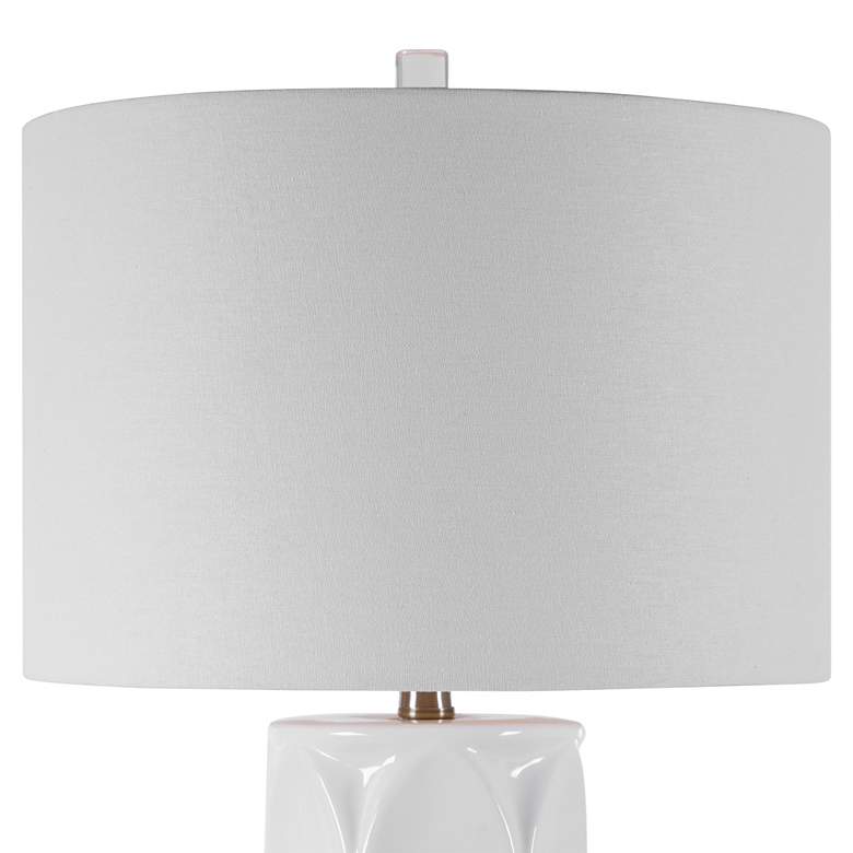 Image 3 Uttermost Sinclair 26" Modern Gloss White Geometric Ceramic Table Lamp more views