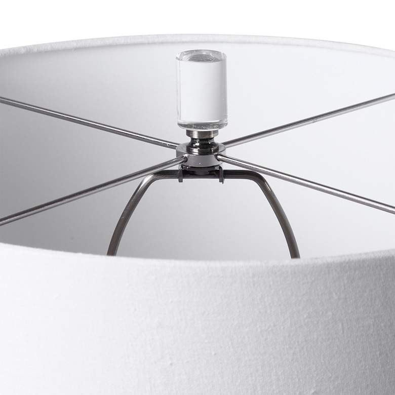 Image 5 Uttermost Sinclair 26" Modern Gloss White Geometric Ceramic Table Lamp more views