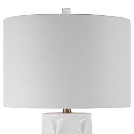 Image3 of Uttermost Sinclair Glossy White Geometric Ceramic Table Lamp more views