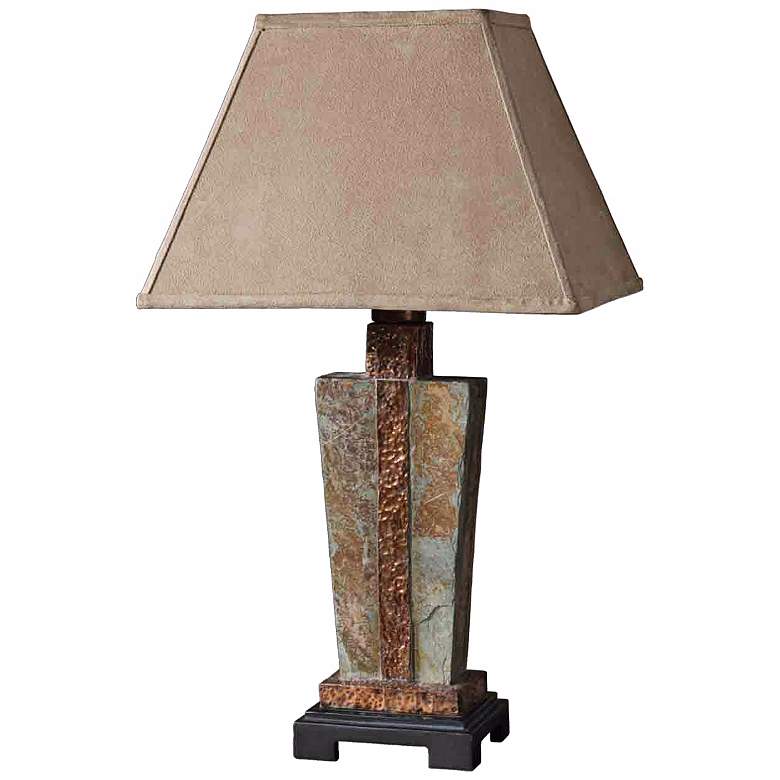 Image 2 Uttermost Slate and Copper 29 inch High Indoor or Outdoor Table Lamp