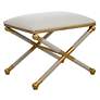 4_Uttermost Socialite 24" Wide White Gold Ottoman more views