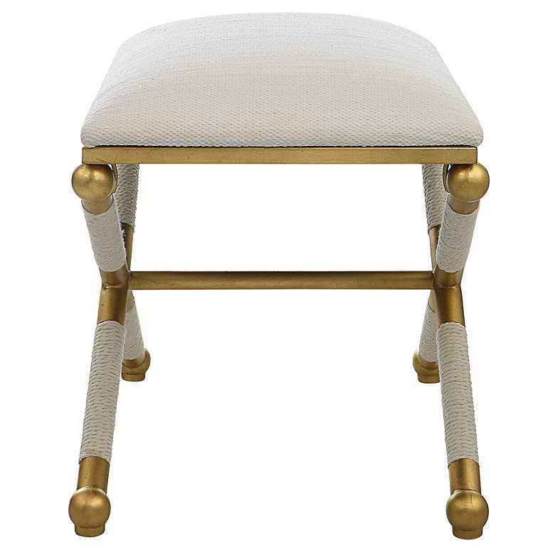 Image 5 Uttermost Socialite 24" Wide White Gold Ottoman more views