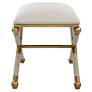 5_Uttermost Socialite 24" Wide White Gold Ottoman more views