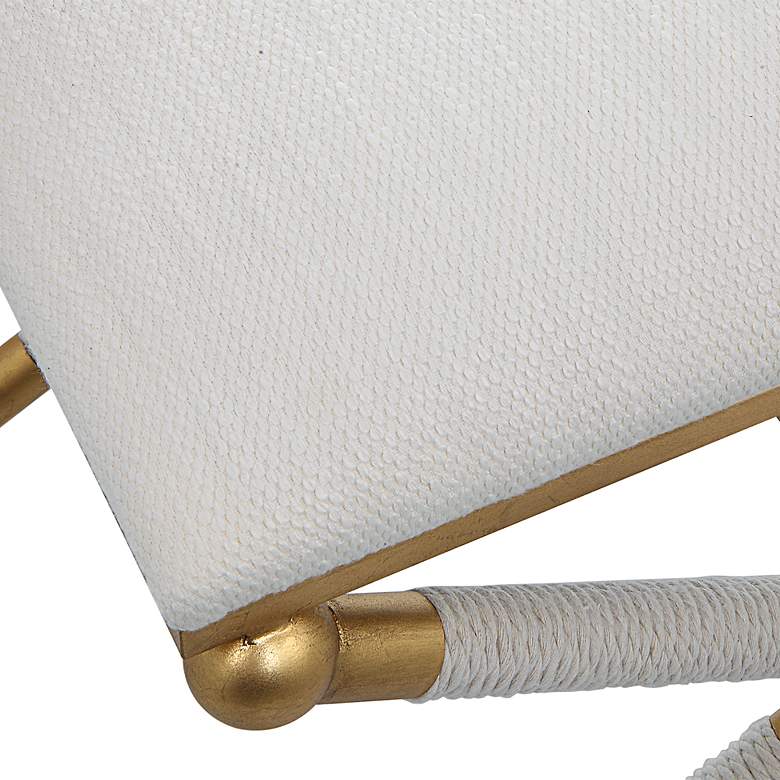 Image 6 Uttermost Socialite 24" Wide White Gold Ottoman more views