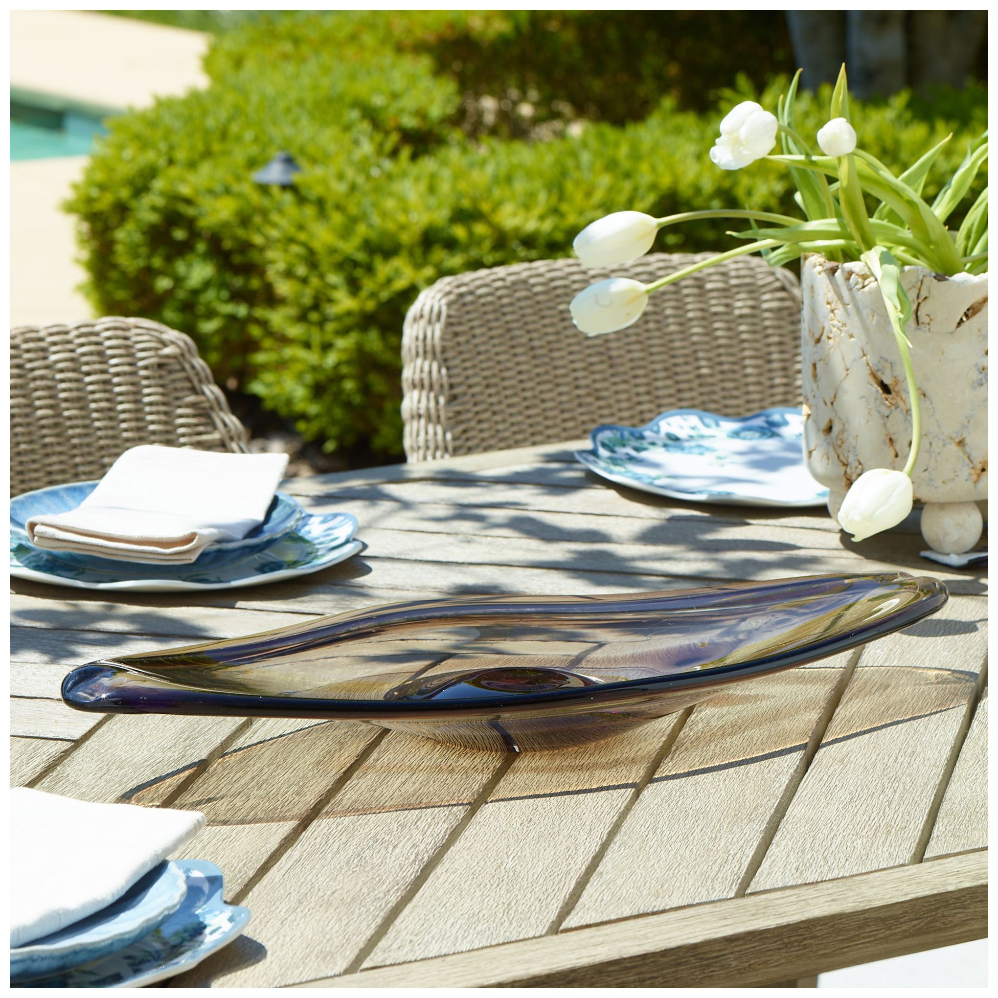 Image 4 Uttermost Soluna Smoke Tinted Glass Indoor-Outdoor Bowl more views