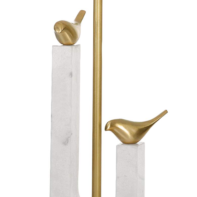 Image 3 Uttermost Songbirds 30" Modern Brushed Brass and Marble Table Lamp more views
