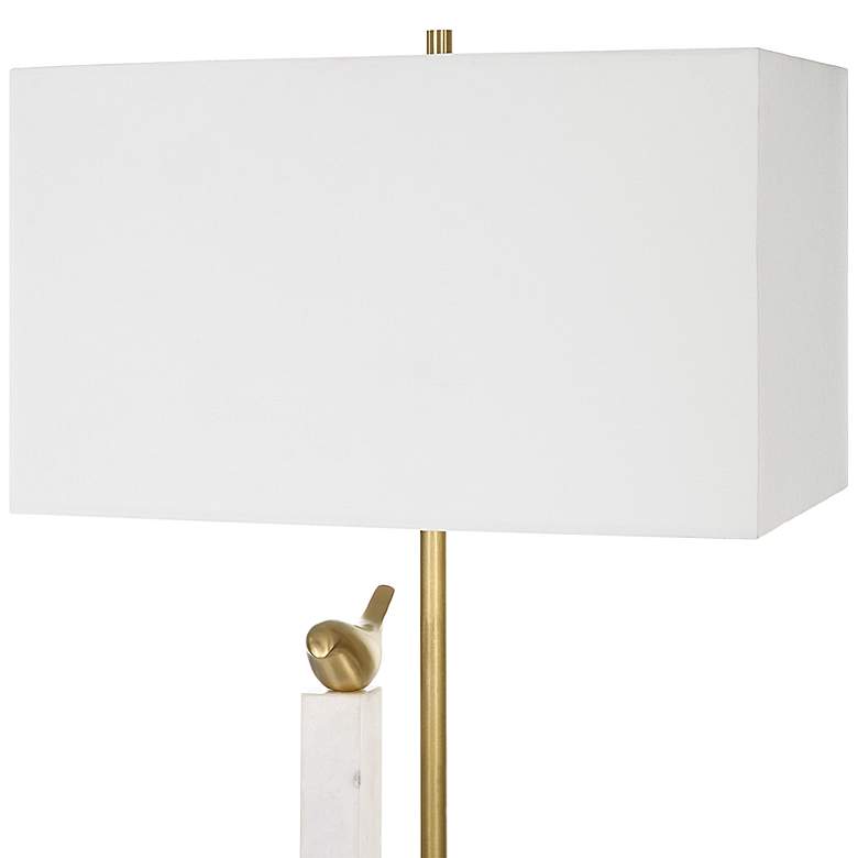 Image 6 Uttermost Songbirds 30" Modern Brushed Brass and Marble Table Lamp more views