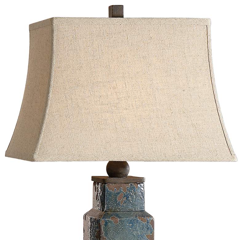 Image 3 Uttermost Soprana 36 inch High Distressed Blue Ceramic Table Lamp more views