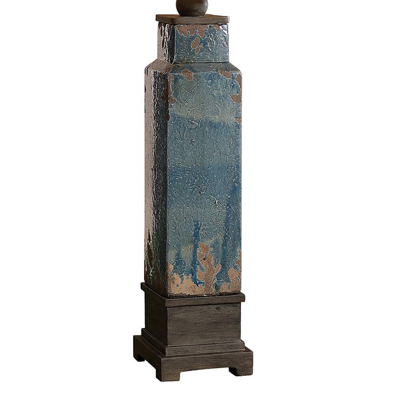Image 4 Uttermost Soprana 36" High Distressed Blue Ceramic Table Lamp more views