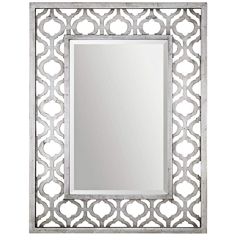 Image 1 Uttermost Sorbolo Silver Leaf 31 inch x 40 inch Wall Mirror