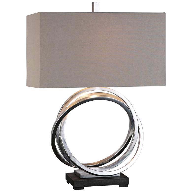 Image 2 Uttermost Soroca 27 1/2" Silver Leaf Metallic Rings Modern Table Lamp