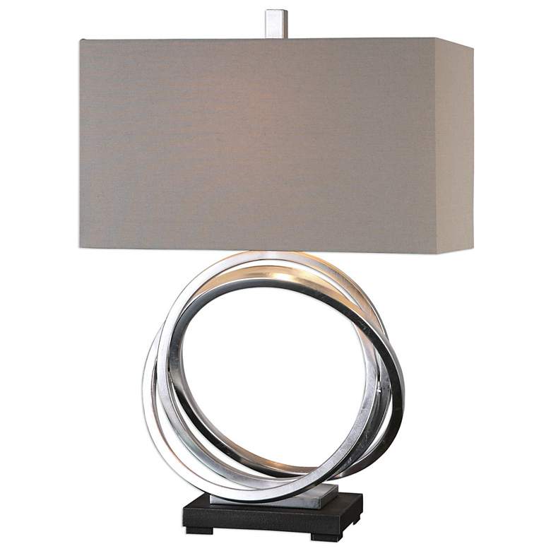 Image 2 Uttermost Soroca 27 1/2 inch Silver Leaf Metallic Rings Modern Table Lamp