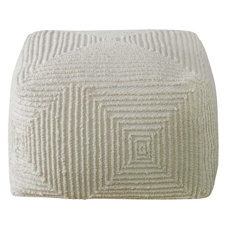 Image 3 Uttermost Sovanna Soft Ivory Wool Pouf Ottoman more views