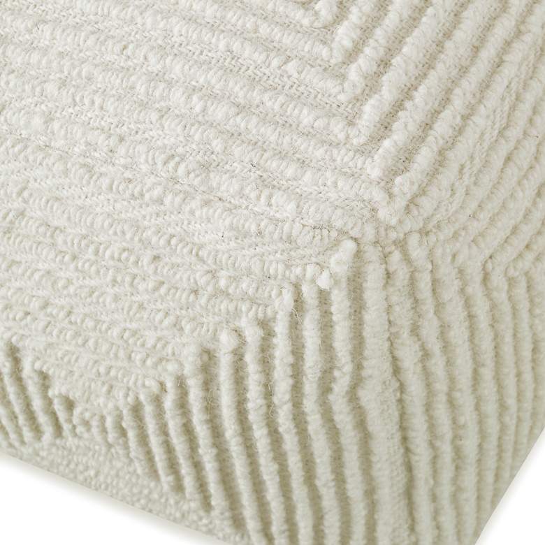 Image 4 Uttermost Sovanna Soft Ivory Wool Pouf Ottoman more views