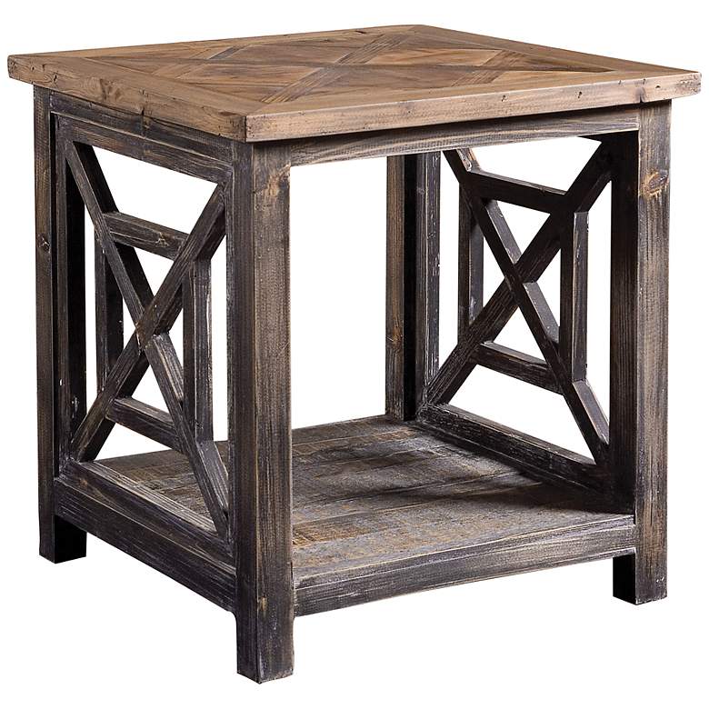 Image 1 Uttermost Spiro Gray and Brushed Black End Table