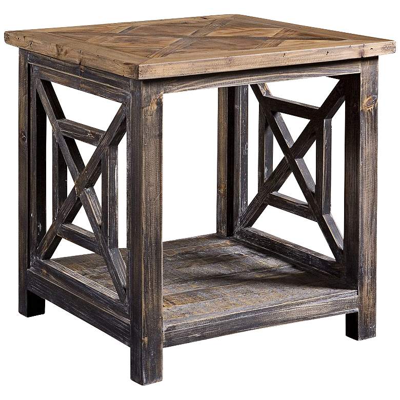 Image 1 Uttermost Spiro Gray and Brushed Black End Table