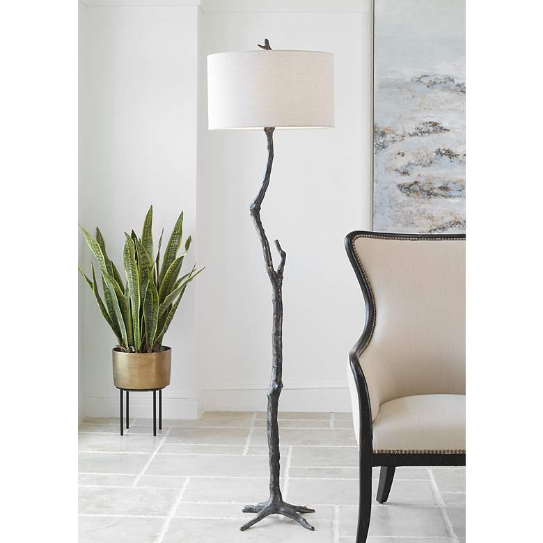 Image 1 Uttermost Spruce Rustic Black Tree Branch Floor Lamp