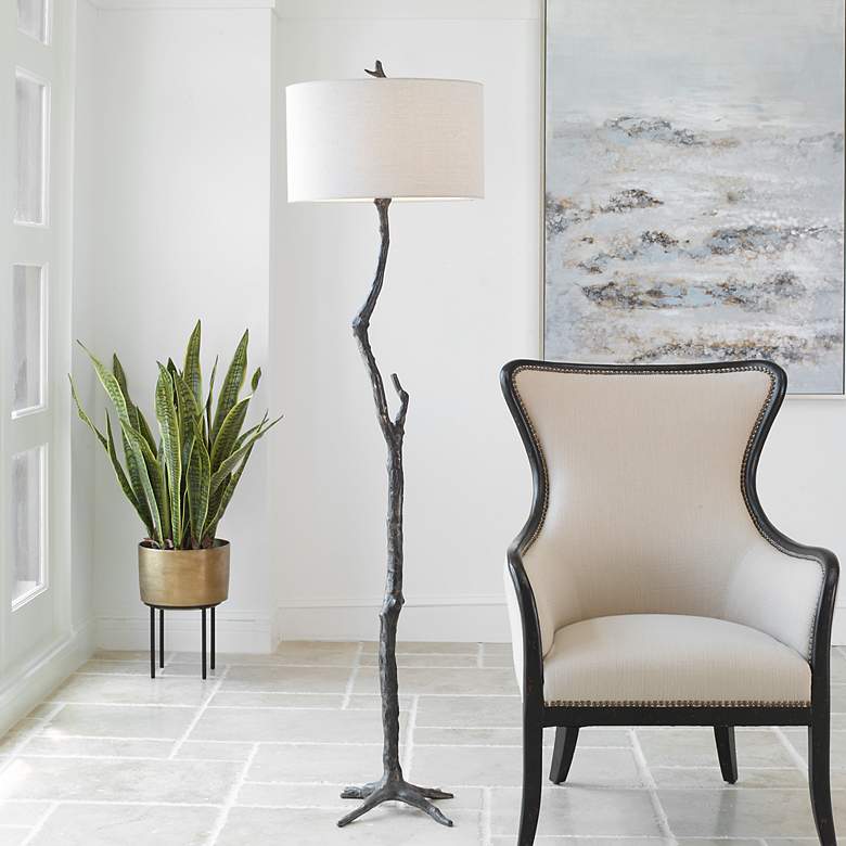 Image 3 Uttermost Spruce Rustic Black Tree Branch Floor Lamp more views