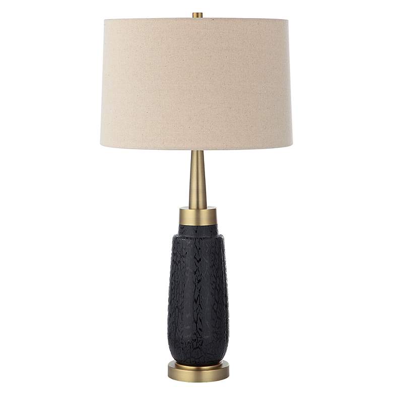 Image 2 Uttermost Spyglass Matte Black Glass Table Lamp
