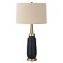 2_Uttermost Spyglass Matte Black Glass Table Lamp