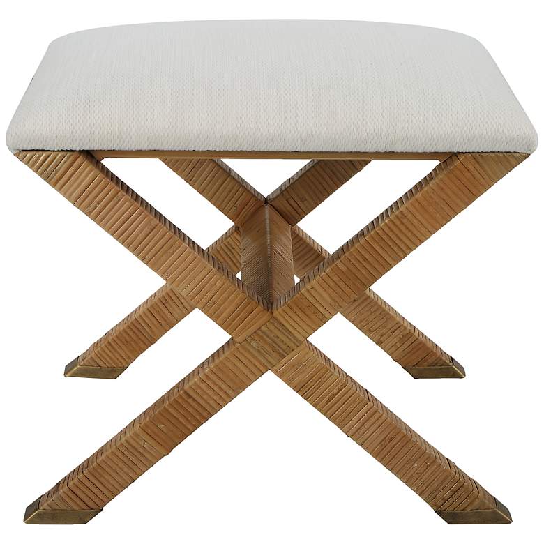 Image 1 Uttermost St. Tropez 19 inch Wide Textured White Fabric Bench