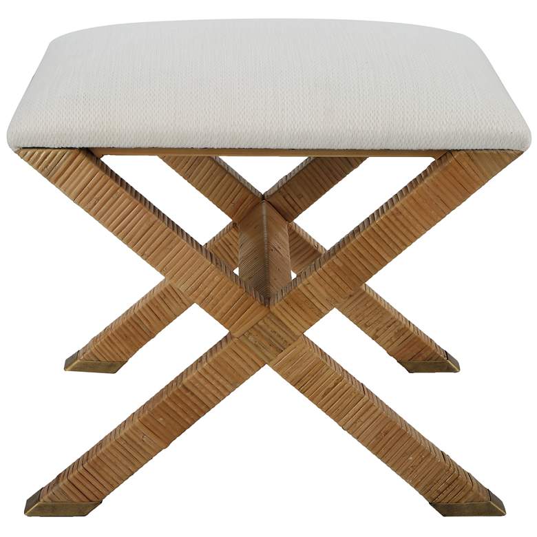 Image 1 Uttermost St. Tropez 19 inch Wide Textured White Fabric Bench