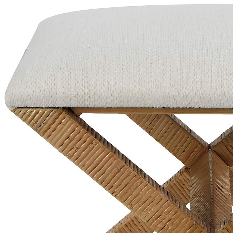 Image 2 Uttermost St. Tropez 19" Wide Textured White Fabric Bench more views