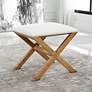 3_Uttermost St. Tropez 19" Wide Textured White Fabric Bench more views