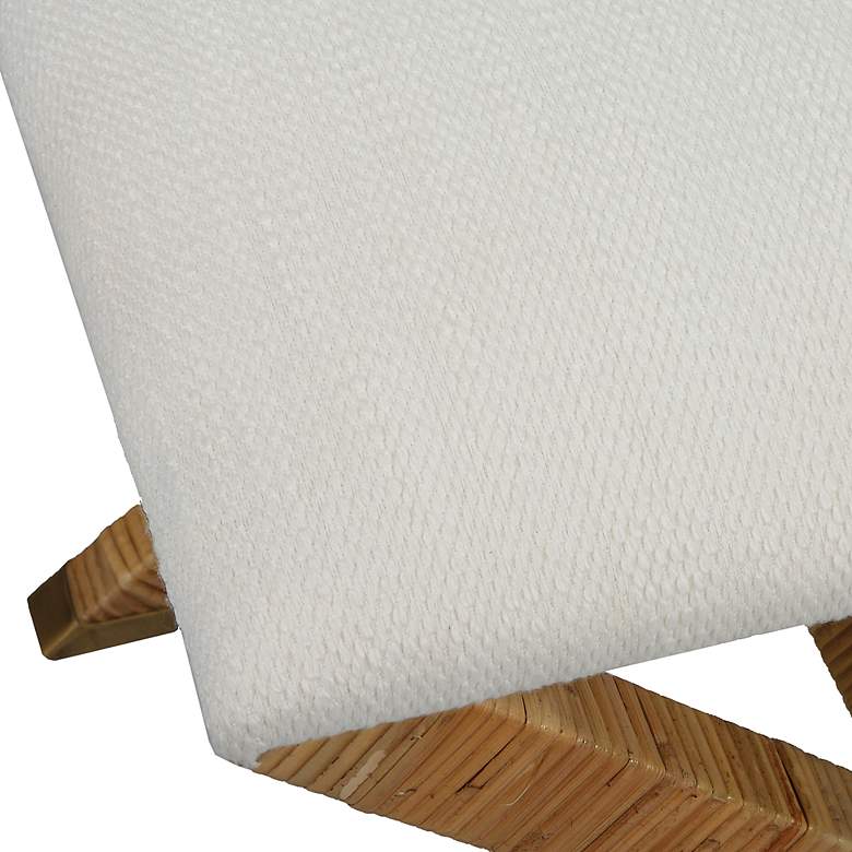 Image 4 Uttermost St. Tropez 19 inch Wide Textured White Fabric Bench more views