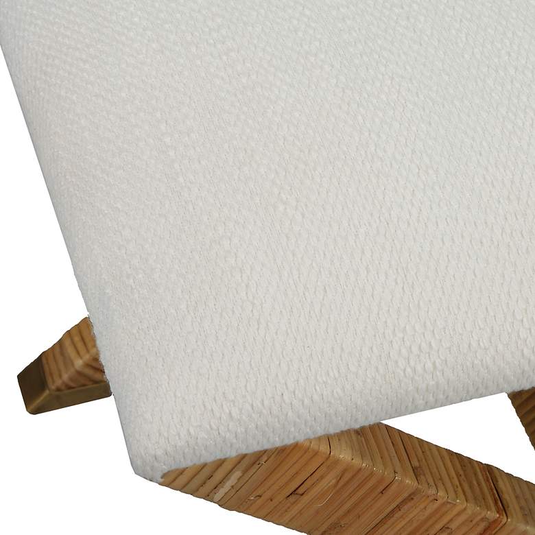 Image 5 Uttermost St. Tropez 19" Wide Textured White Fabric Bench more views