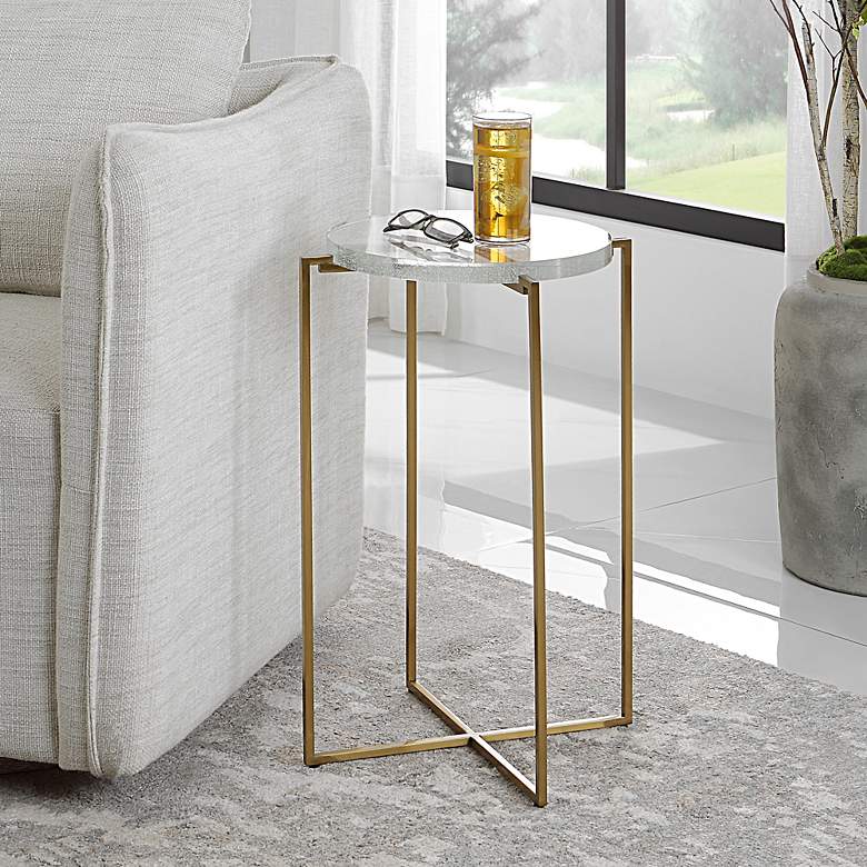 Image 1 Uttermost Star-Crossed 15 3/4"W Brushed Gold Accent Table